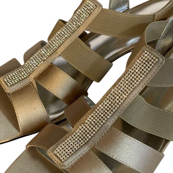 David Tate Eve Champagne Stretch Evening Shoes Size 8SS - Picture 3 of 10